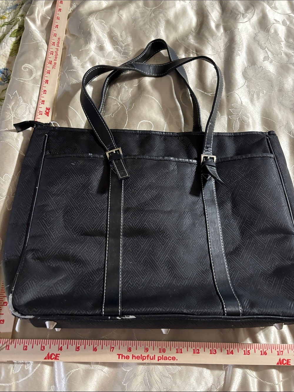 Men’s Black Professional Briefcase Tote with Dual Straps